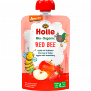 Holle, BIO ābolu biezenis ar zemenēm "Red Bee" no 6 mēn., 100g