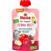 Holle, BIO ābolu un banānu biezenis ar bietēm "Zebra Beet" no 6 mēn., 100g