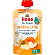Holle, BIO banānu, ābolu, mango un aprikožu biezenis "Banana Lama" no 6 mēn., 100g