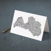 Apsveikuma kartiņa ar Latvijas pilsētām