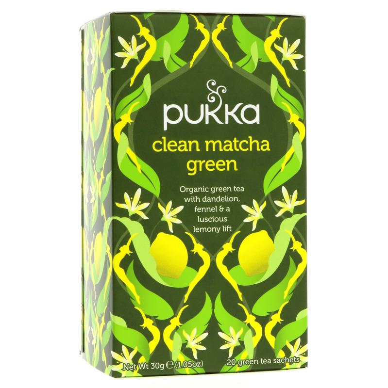 Pukka clean matcha green zaļā tēja ar citronu 20 paciņas