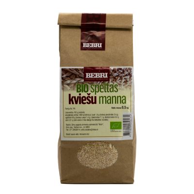 Bebri Z/S, speltas kviešu manna, BIO, 500g brūnā paciņā