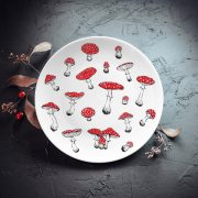 Šķīvis, dadzis, 205x205x25mm, Mušmires