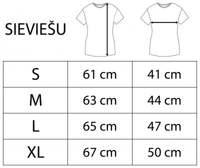 Kreklu izmēru tabula