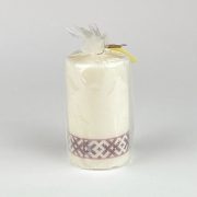 Laureta Candles, Rapšu vaska svece cilindra formā ar latvju lentu, 10cm
