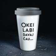 dadzis ceļojuma krūze ar uzrakstu okei labi davai čau