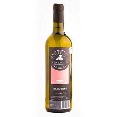 Aizputes vīna darītava, saldais rabarberu baltvīns, alc. 13 tilp.%, 750ml