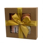Steina products, dāvanu komplekts "Greipfrūts-vaniļa" brūnā kastītē ar dzeltenu lenti