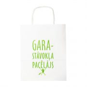 Dāvanu maisiņš, balts ar zaļu uzrakstu Garastāvokļa pacēlājs