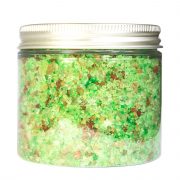 Zabi Crafts zaļš putojošais vannas sāls ar piparmētru aromātu caurspīdīgā burciņā