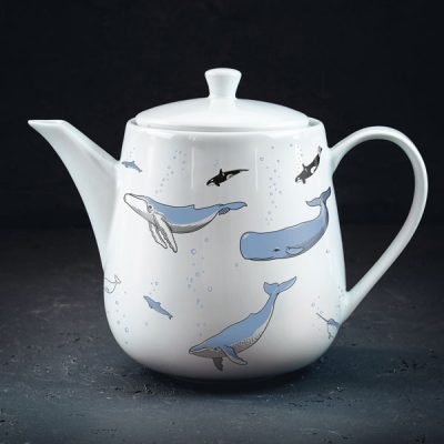 Tējkanna, porcelāna, dadzis, Vaļi, 1200ml