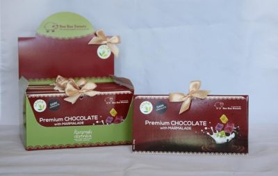 Karameļu darbnīca, tumšā šokolāde ar marmelādi 100g