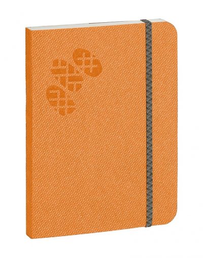 Purpurs Touch piezīmju grāmata ar gumiju oranža 105x145mm-1