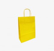 Dāvanu maisiņš, ar vītu rokturi, saules dzeltens, 18x8x22cm
