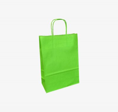 Dāvanu maisiņš, ar vītu rokturi, gaiši zaļš, 18x8x22cm
