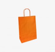 Dāvanu maisiņš, ar vītu rokturi, oranžs, 18x8x22cm