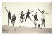 Kartīte, atpūtnieki Jaunķemeru pludmalē, 1930tie (100x150mm)