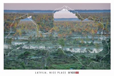 Kartīte, "Latvijas kontūra. Purvs" (100x150mm)