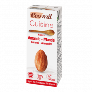 Ecomil, mandeļu krēms kulinārijai bez cukura, BIO, 200ml baltā iepakojumā