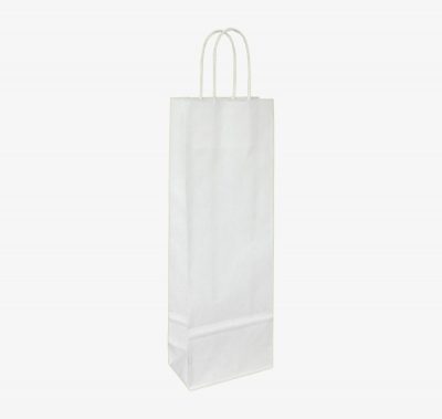 Dāvanu maisiņš, ar vītu rokturi, balts, 14x8x39cm