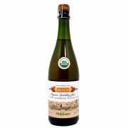 Val de France, dzirkstošais ābolu un persiku dzēriens, BIO, 0,75L zaļā stikla pudelē