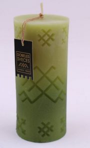 Dobeles sveces, zaļa svece cilindra formā ar zaļu metāllaku, Jumis