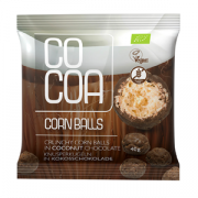 Cocoa, kukurūzas konfektes kokosriekstu šokolādē, 40g brūnā iepakojumā