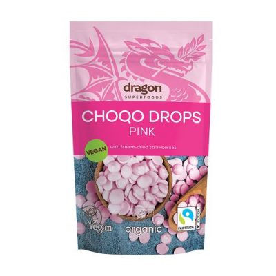 Dragon Superfoods, rozā šokolādes gabaliņi, 200g