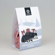 Mandeles baltajā šokolādē ar avenēm, dadzis, 150g, Ezis ar dāvanām