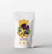 NutriBoom, liofilizēti ananasi baltā paciņā