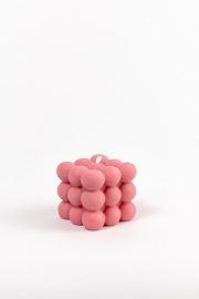spilgti rozā rapšu vaska burbuļsvece