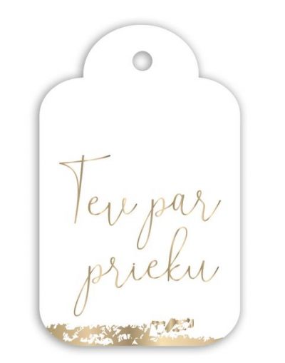 Dāvanu kartīte ar zelta uzrakstu "Tev par prieku"