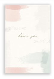 Vienpusēja kartīte ar uzrakstu "love you"