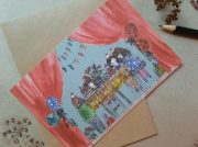 Apsveikuma kartīte ar bērnu ballītes zīmējumu, 10x15cm