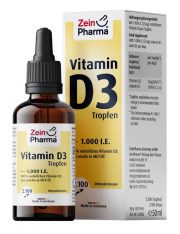 ZeinPharma, D3 vitamīna pilieni, 1000SV, 50ml stikla pudelē ar pipeti