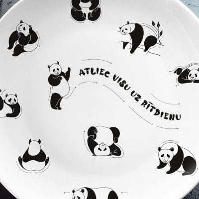 Šķīvis, mazais, 20cm, Pandas, Atliec visu uz rītdienu
