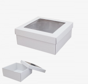 Balta kaste ar logu un noņemamu vāku, 250x250x100mm
