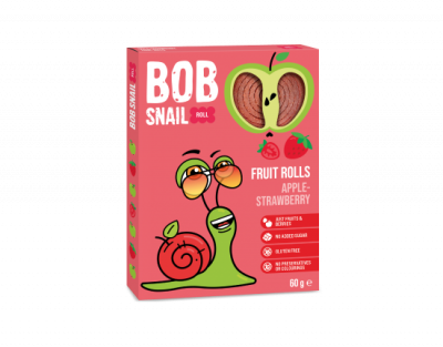 Bob Snail, ābolu un zemeņu rullīši bērniem, 60g