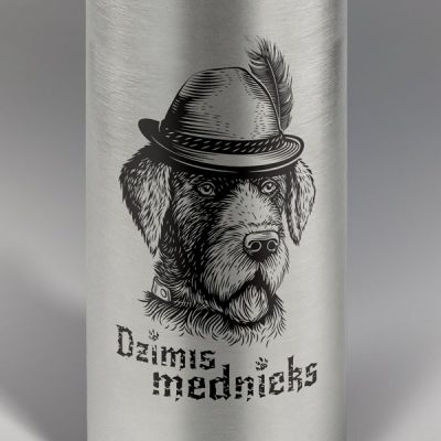 Tērauda pudele, 570ml, dadzis, pelēka, Dzimis mednieks