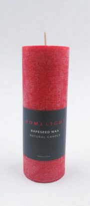 Dobeles sveces, sarkana rapšu vaska svece cilindra formā, 56x160mm