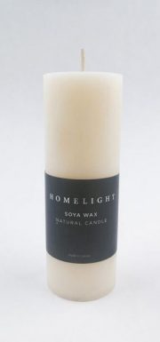 Dobeles sveces, balta sojas vaska svece cilindra formā, 56x160mm