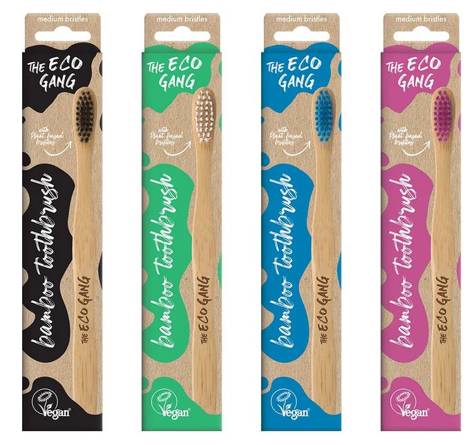 The Eco Gang, vidēji mīksta bambusa zobu birste The Eco Gang, vidēji mīksta bambusa zobu birste