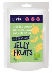 Livin, vegāniskās želejkonfektes "Jelly Fruit", BIO, 75g