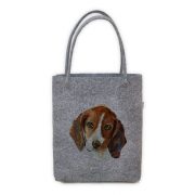 Owa Fashion, lielā filca soma ar bīgla suni, 43x10x35cm