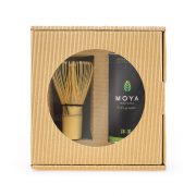 Moya Matcha, matcha pulveris paciņās, BIO, 30g un bambusa slotiņa matcha tējai