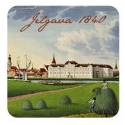 Kartona magnēts, nice place, 50x50mm, Jelgavas panorāma
