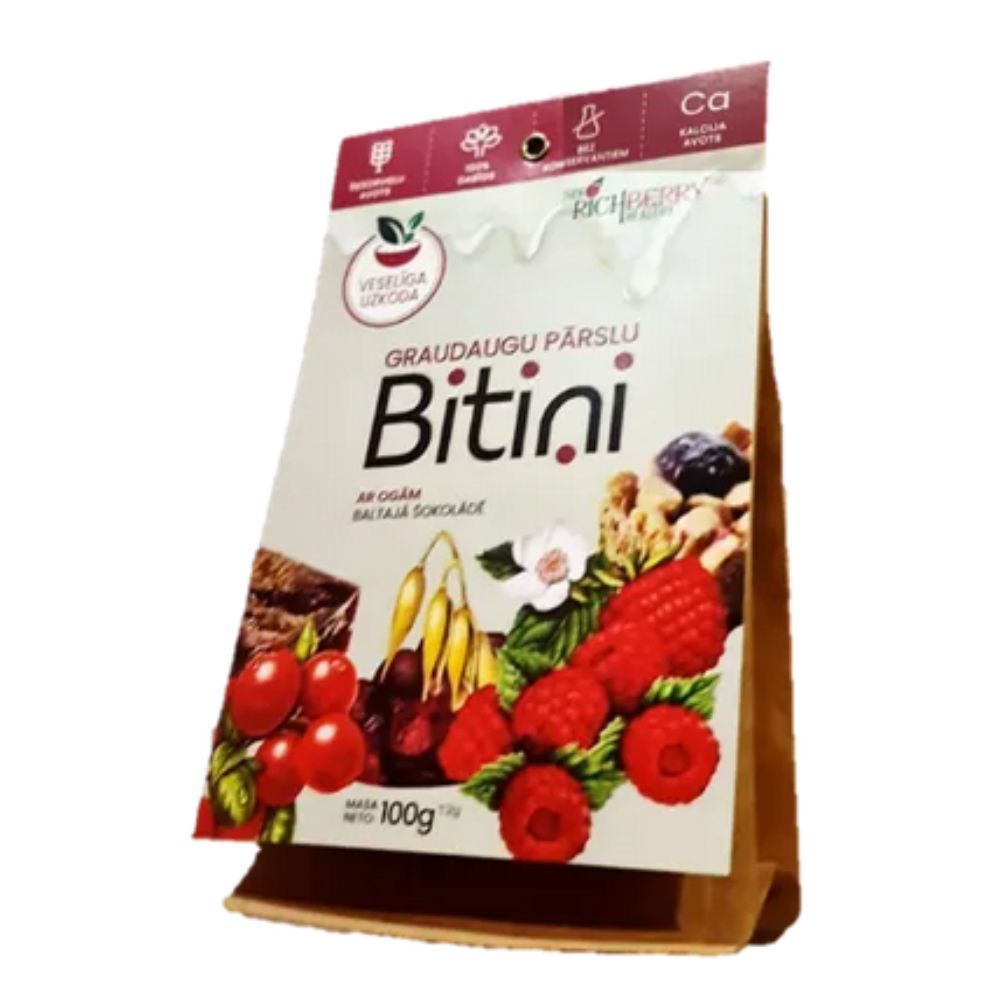 RicBerry, bitiņi ar ogām baltajā šokolādē, 100g – DabaDaba
