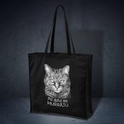 Auduma soma, dadzis, 43x43x12cm, melna, Mājas kaķis, Pa dzīvi murrāju