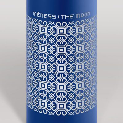 Alumīnija pudele, 550ml, zila, Mēness raksts
