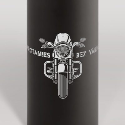 Alumīnija pudele, 550ml, melna, Motocikls, Saprotamies bez vārdiem